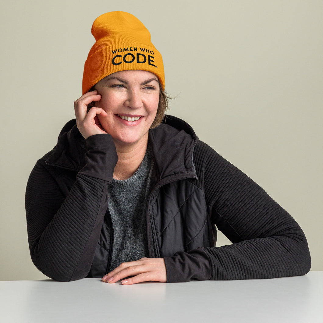 WWCode Yellow Cuffed Beanie