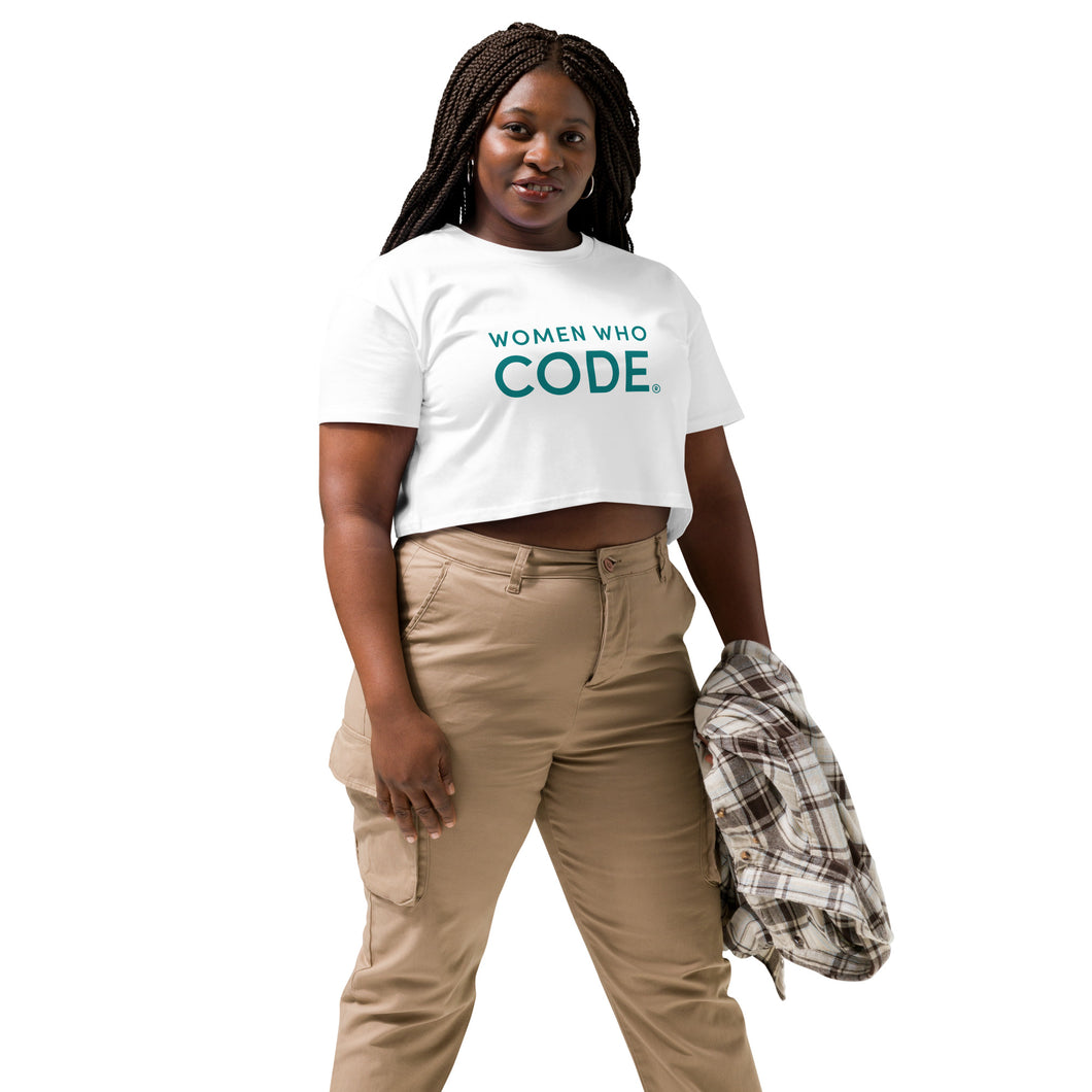 WWCode White Women’s crop top