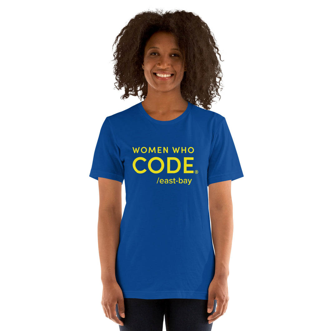 WWCode East Bay Blue Unisex t-shirt